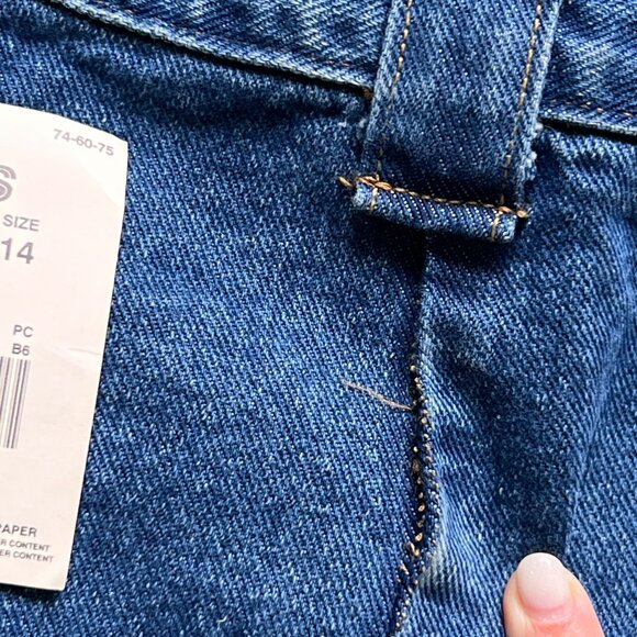 Vtg NWT Sears Crossroads Denim Midi Skirt 14 Retro Slit Pockets USA Belt Loop - Picture 5 of 12